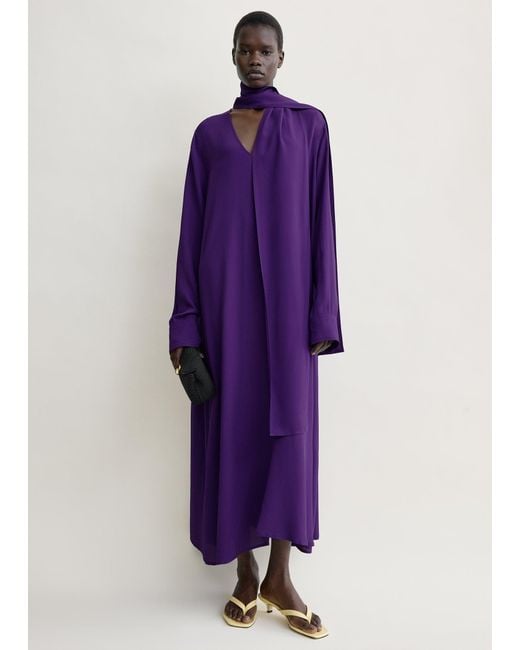 Totême Purple Rounded Neckline Dress