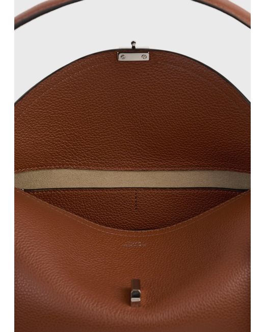 Totême  Brown T-Lock Grained-Leather Shoulder