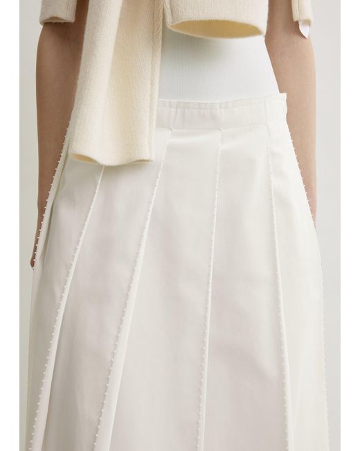 Totême  Natural Beaded Pleat Skirt