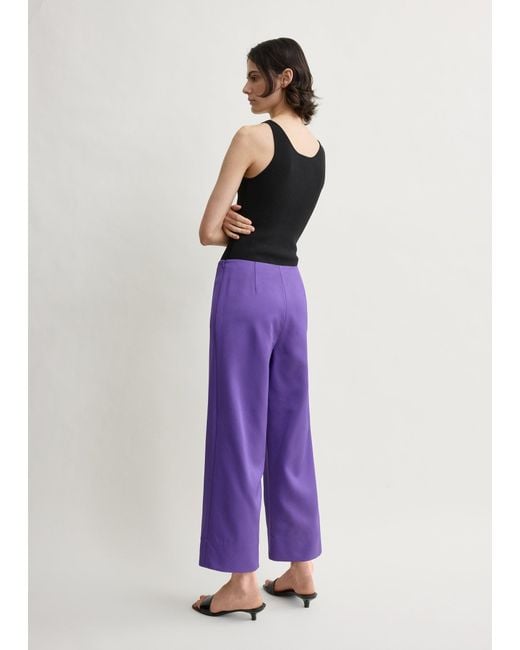 Totême Purple Fluid Satin Trousers