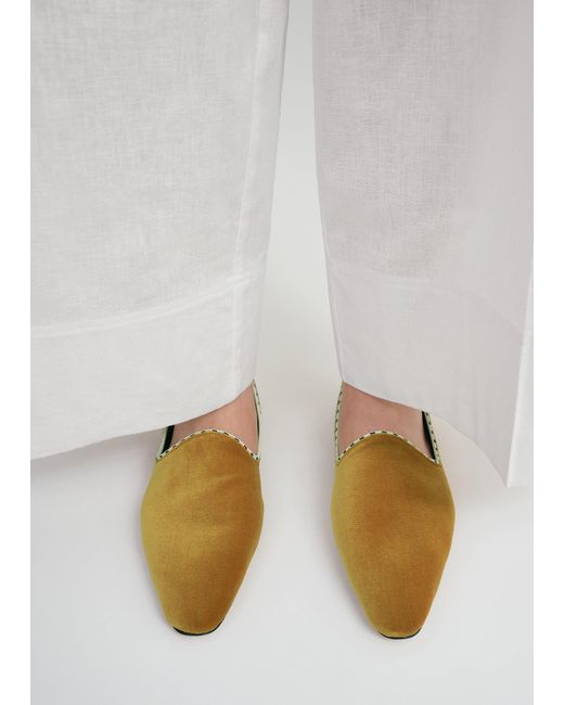 Totême  White Velvet Venetian Slippers