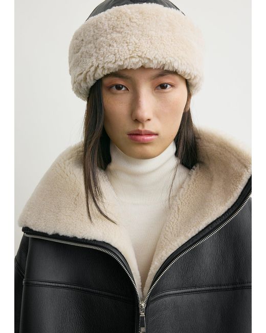 Totême  Black Shearling Winter Hat