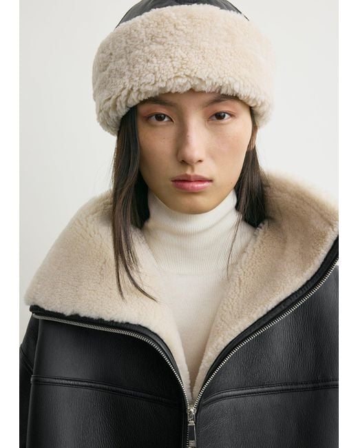 Totême  Black Shearling Winter Hat
