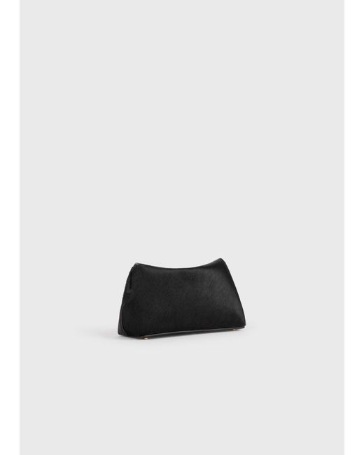 Totême White Mini T-Lock Pony Hair Clutch