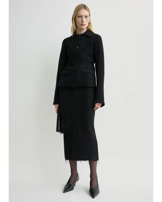 Totême Black Raw Hem Cotton Jacket