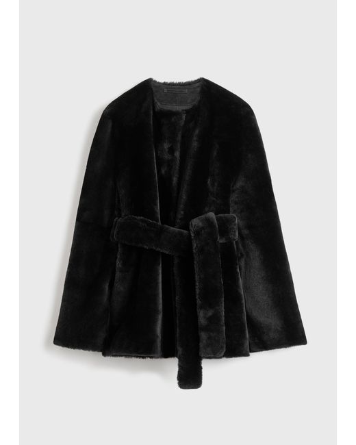 Totême Black Plush Shearling Jacket
