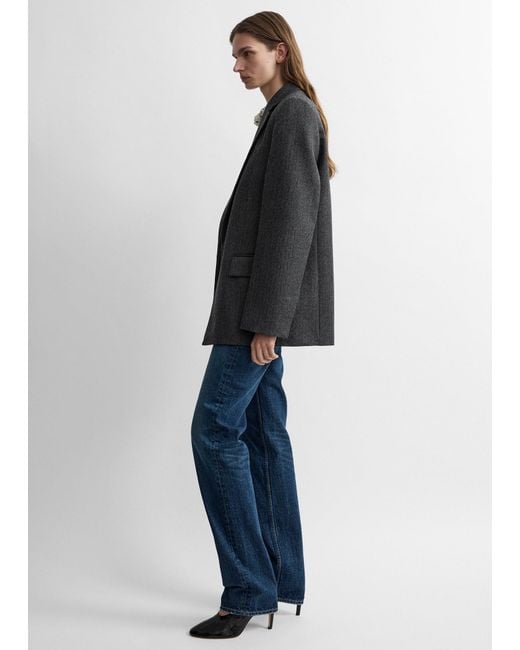 Totême  Blue Herringbone Blazer Melange