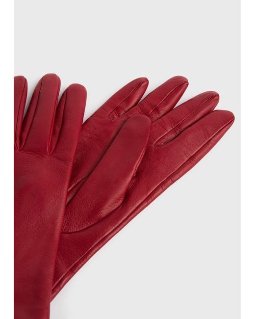 Totême Red Leather Gloves