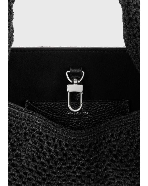 Totême Black Petite Crochet Bucket Bag