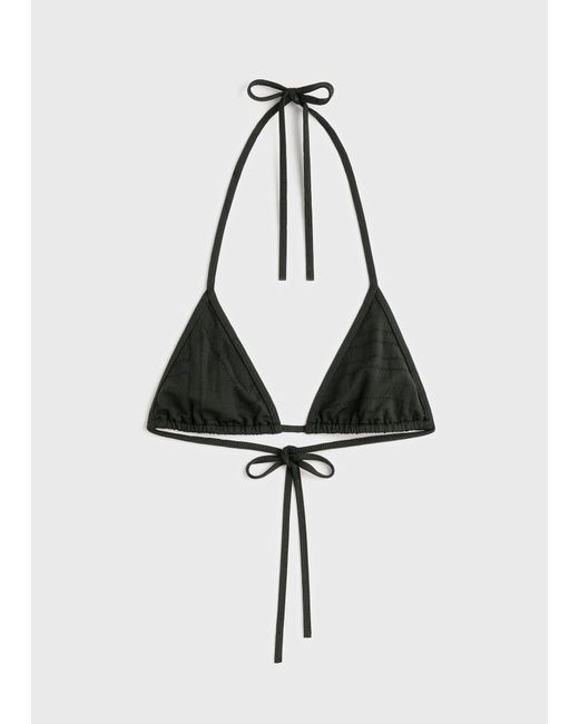 Totême Natural Monogram Pointelle Bikini Top