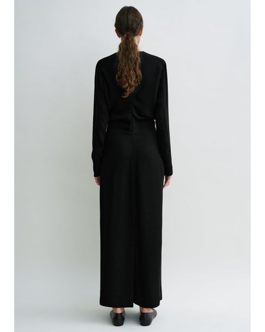 Totême  Black Long-Sleeve Slouch Waist Dress