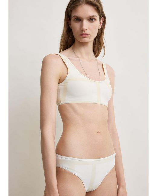 Totême White Monogram Bikini Bottoms