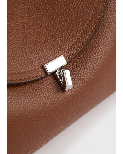 Totême  Brown T-Lock Grained-Leather Shoulder