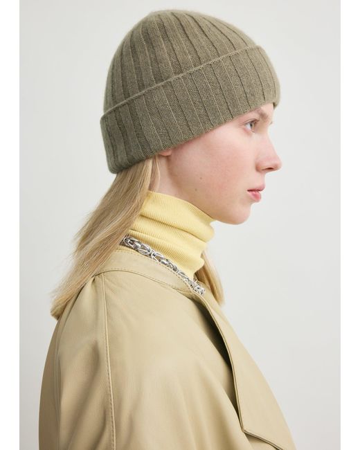 Totême Green Cashmere Beanie