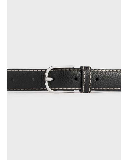 Totême White Slim Grained-Leather Trouser Belt