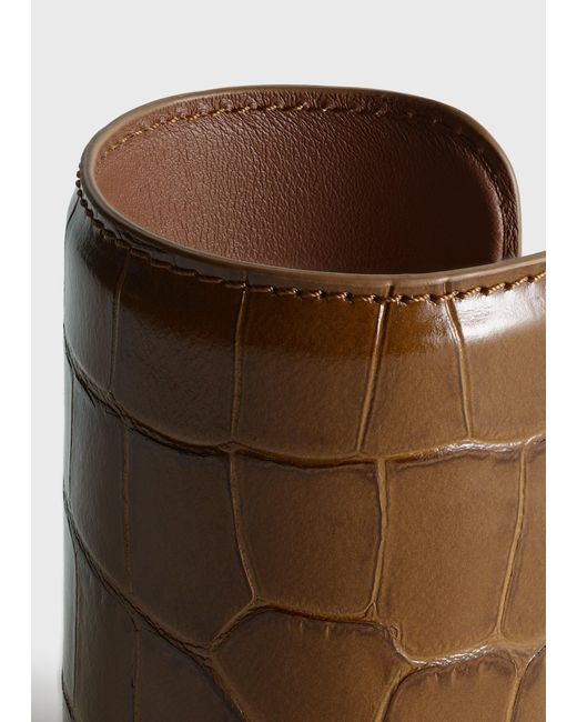 Totême  Natural Long Croco-Embossed Cuff