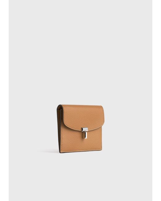 Totême  White T-Lock Grained-Leather Cardholder