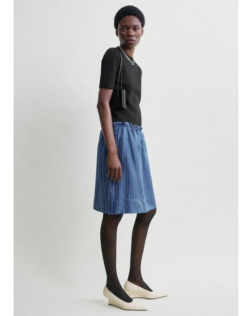 Totême Blue Striped Mini Skirt
