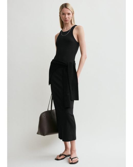 Totême  Black Curved Rib Tank Dress