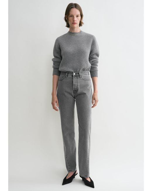 Totême Gray Twisted Seam Denim Full Length Mid