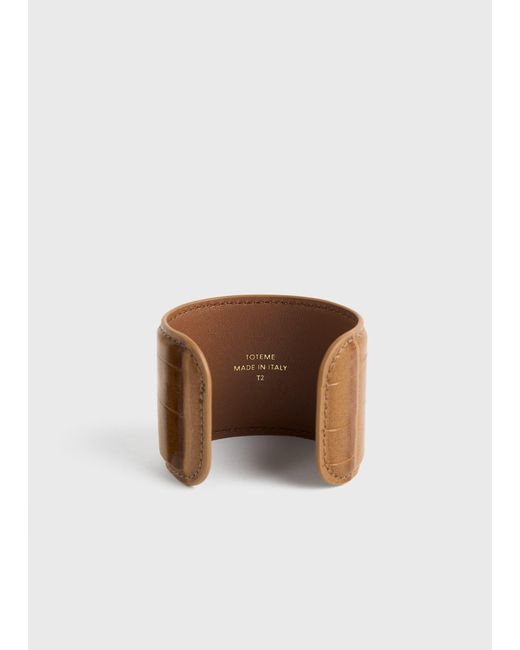 Totême White Croco-Embossed Cuff