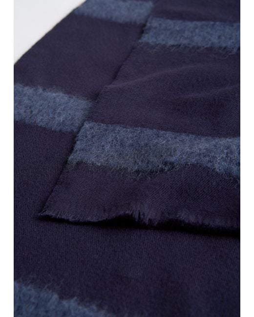 Totême Blue Monogram Twill Scarf
