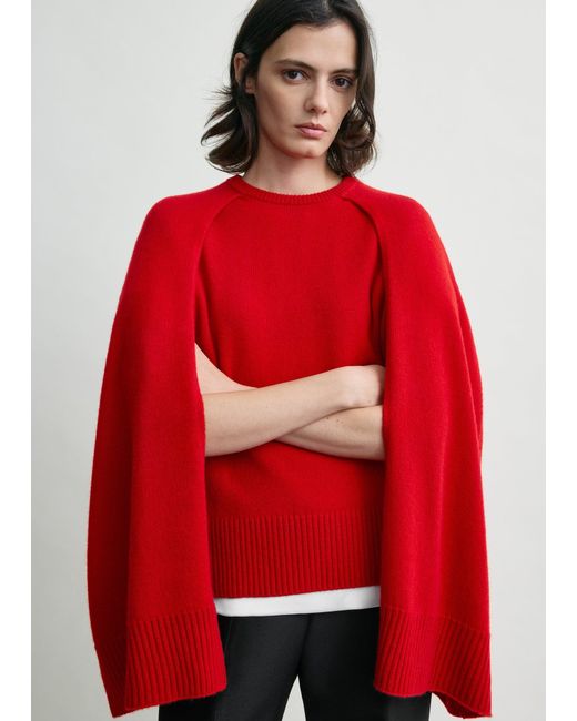 Totême Red Crew Cape Knit