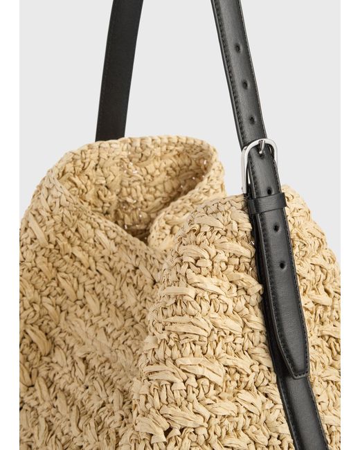 Totême Natural Belted Paper Raffia Tote