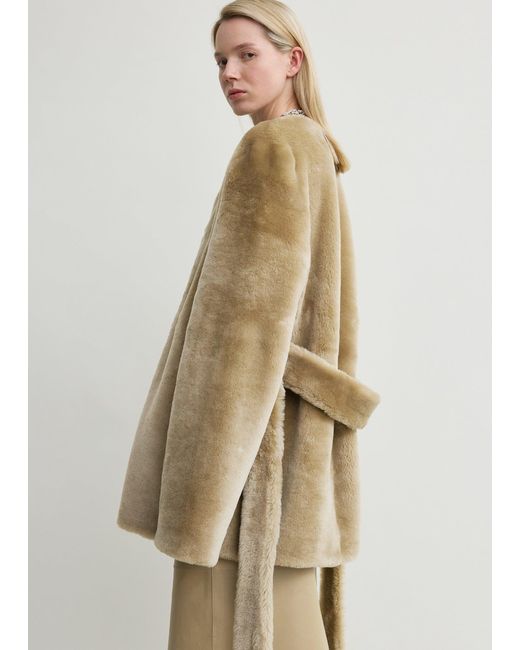 Totême Natural Plush Shearling Jacket