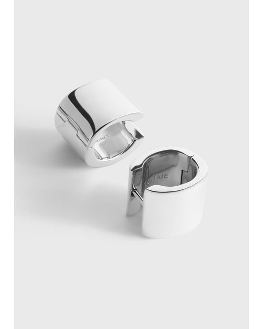 Totême White Petite Signature Hoops