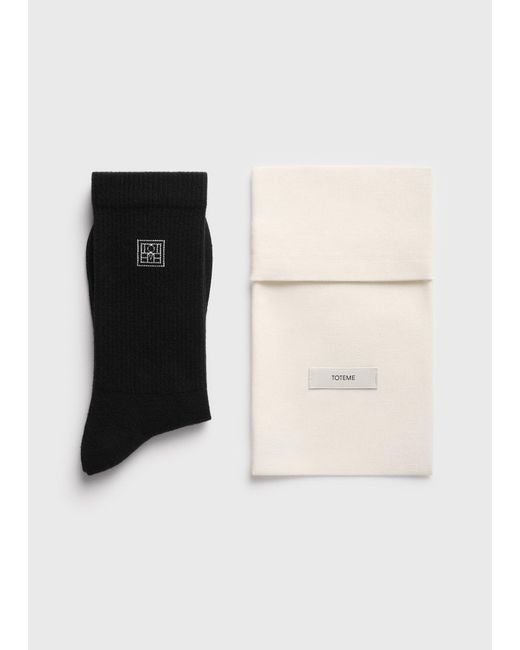 Totême  Black Monogram Socks