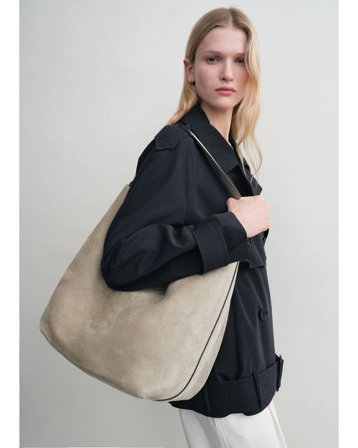Totême Natural Belted Suede Tote