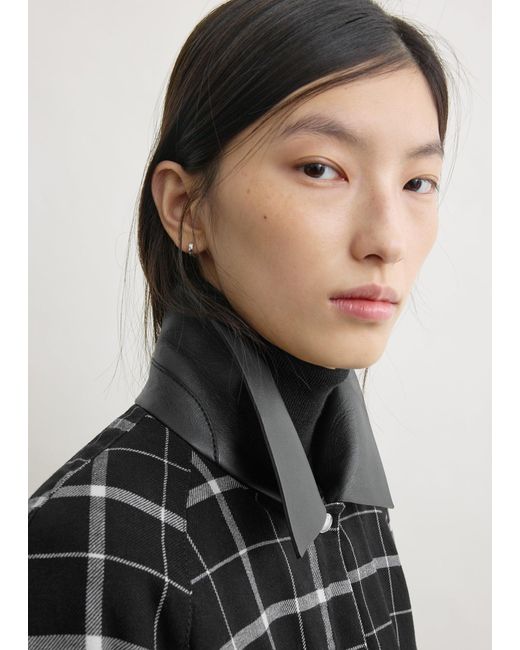 Totême Black Windowpane Country Coat