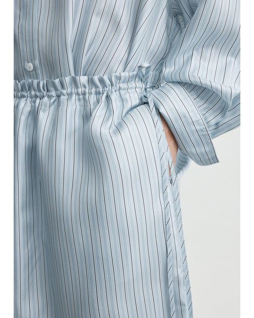 Totême Blue Striped Mini Skirt