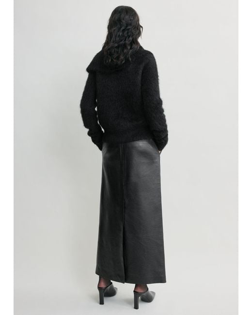 Totême  Black Funnel Alpaca-Blend Knit