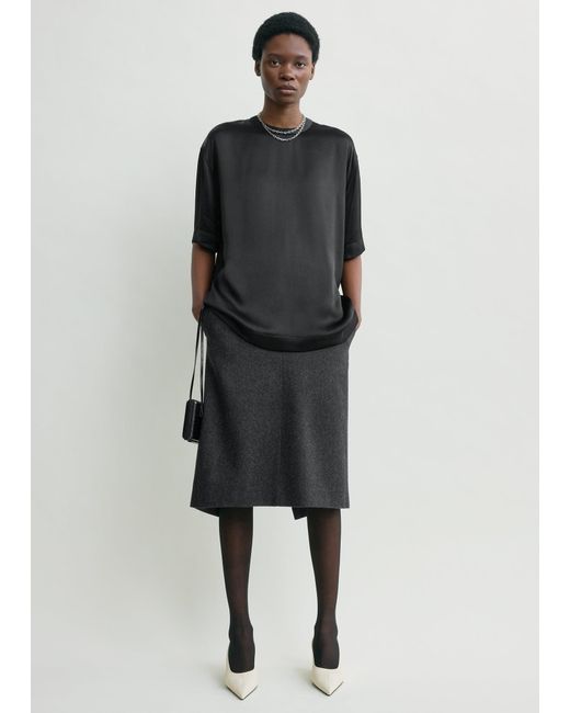 Totême Black Satin Tee