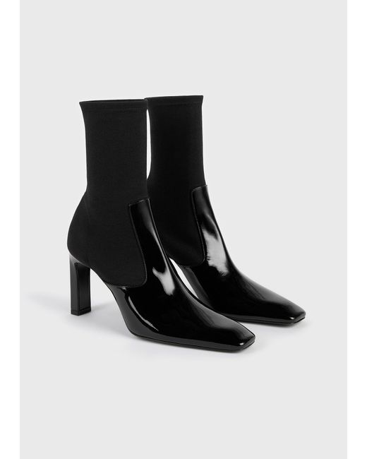 Totême  Black Bar Patent Boots