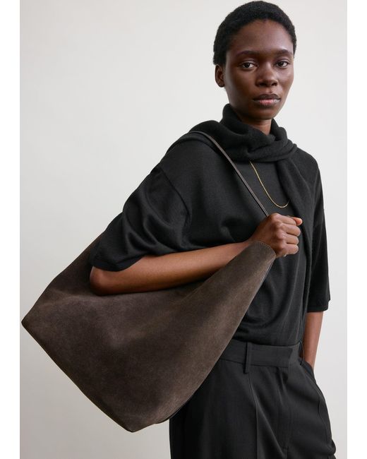 Totême  White Belted Suede Tote