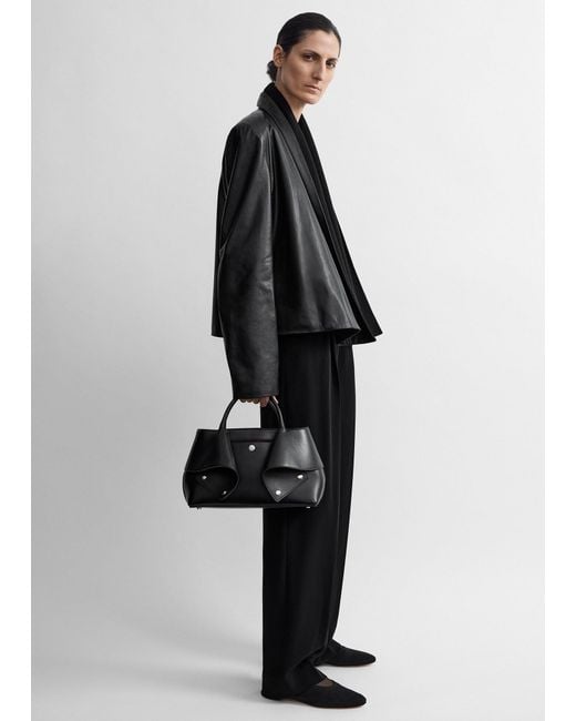 Totême Black Small Mercer Leather Tote