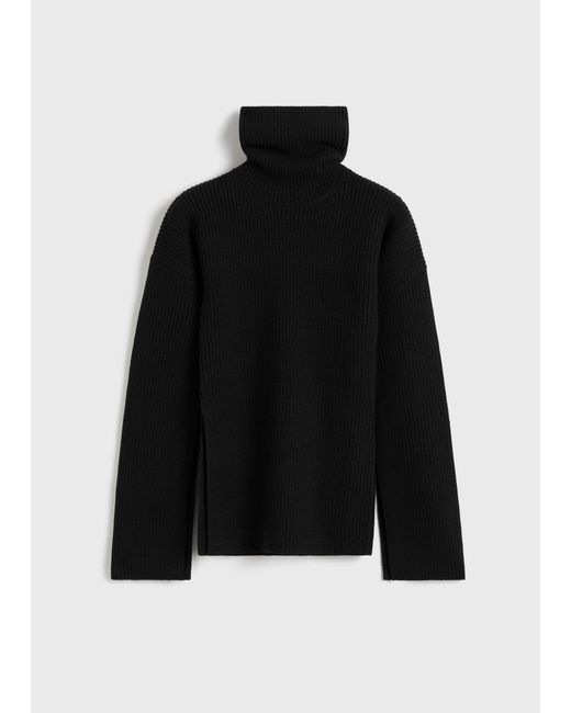 Totême Black Slit Sleeve Knit