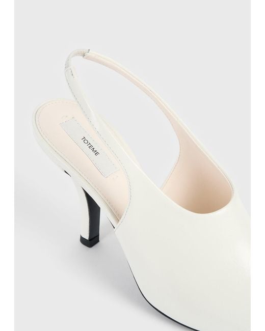 Totême White Contour Naplack Slingbacks