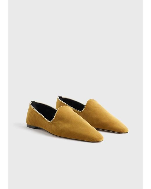 Totême  White Velvet Venetian Slippers