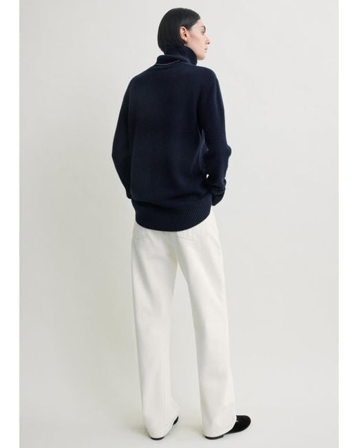 Totême Blue Cashmere Turtleneck