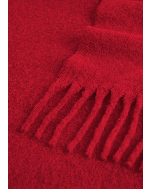 Totême Red Fuzzy Scarf