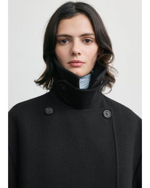 Totême  Black Broad Peacoat