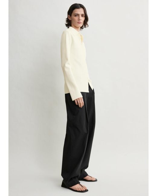 Totême Natural Compact Knit Buttoned Top