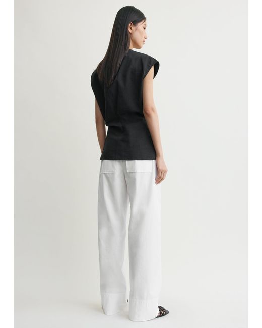 Totême  White Short-Sleeve Wrap Blouse