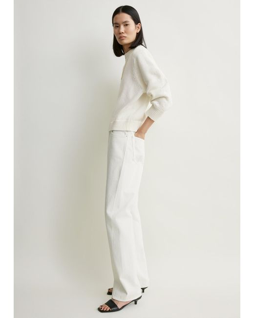 Totême  White Oversized Crew Knit