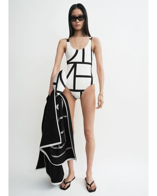 Totême White Monogram Swimsuit