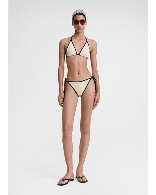 Totême White Stripe Tie Bikini Bottoms